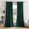 MIULEE Tende Velluto Verde Petrolio con Tasca, Tende Oscuranti per Interni Soggiorno Moderne 2 pezzi L 140 x A 260 CM, Eleganti Tenda per Camera da Letto Salotto, Termiche per Interni Velluto