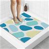 BLESWIN Tappeto Antiscivolo per Doccia Quadrato 70x70 cm in PVC Luffa per Doccia, Tappetino Bagno per Lavandino con Drenaggio, Antiscivolo per Piatti Doccia per Zone Umide, Antimuffa, Pietra blu