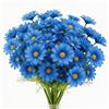 CENCERY Set di 10 Steli di Margherite Artificiali Blu, Fiori Finti per Decorazioni da Interno, Progetti Fai da Te e Bouquet Regalo
