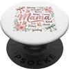 Feminine Family Expressions Design floreale con farfalla e scritta Strong Beautiful Brave Mama PopSockets PopGrip Adesivo