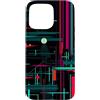 Patternado Studio Custodia per iPhone 15 Pro Max Astratto Linee Digitali Geometriche Tech Moderno Gra