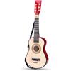 Woet® Chitarra Giocattolo Rosa in Legno per Bambini, 6 Corde in Nylon con Tracolla, Corda di Ricambio e Libretto Musicale a Colori con 3 Canzoni, Strumento Educativo, A Partire da 3 Anni