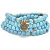 Self-Discovery Mala 108 Perline Mala in Pietra Naturale Gioielli Yoga Bracciale e Collana da Meditazione con Ciondolo Om (Green Turquoise (Turchese Verde))
