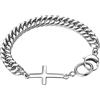 JewelryWe Bracciali da Uomo Donna in Acciaio Inossidabile,con Pendente Croce,bracciale regolabile preghiera,regalo per Natale