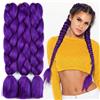 Luxiremi Capelli viola da intrecciare per acconciature intrecciate Crochet Braiding Hair 3 fasci 60 cm trecce viola