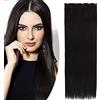 SEGO Extension Clip Capelli Lisci Lunghi 65cm Hair Extensions Fascia Unica Capelli Sintetici Posticci Donna 120g - Nero Intenso