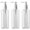 erioctry Flaconi ricaricabili in plastica trasparente con dosatore per cosmetici, per lozione, crema, olio detergente, da viaggio, 50ml / 100ml / 120ml / 150ml / 200m, confezione da 3