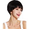 WIG ME UP - VK-53-4 Parrucca donna Corta Liscia Page Pageboy haircut Castano scuro