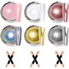 BISHENGYF Polvere Cromata Per Unghie - 6 Pezzi Scintillanti Laser Olografico Polvere Unghie Oro Effetto Specchio Metallico Rosa, Kit Di Polveri Glitter Con Bianco Perlato, Decor Poudre Nail Art