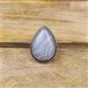 Lush Blu Pizzo Agata Gemma 925 Argento Sterling Mano Anello Tutte le Misure S-44