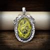 Handmade Pendente Fatti A Mano In Argento Sterling 925 Con Gemma Rutilata Dorata