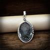 Pendente In Argento Sterling 925 Con Gemma Di Quarzo Rutilato Nero 2.8"