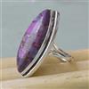 Elegante Viola Rame Gemma 925 Argento Sterling Mano Anello Tutti Misura AC-105