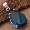 Handmade Favoloso Blu Tormalina Gemma 925 Argento Sterling Handmade Ciondolo 4.1cm