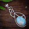 Bellissimo Caraibi Larimar Gemma 925 Pendente Argento Sterling S-356