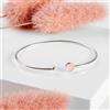 Wonderfull Quarzo Rosa Gemma 925 Argento Sterling Fatto a Mano Bracciale RM-25