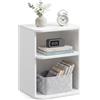VASAGLE Comodino, Snapsemble Montaggio Rapido, Tavolino Basso a 3 Livelli con Ripiani Aperti, per Camera da Letto e Soggiorno, per Piccoli Spazi, 30 x 35 x 45 cm, Bianco Nuvola LET123WE01