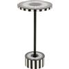 Kare Design Tavolino da caffè Iris Ø25cm Iris, bianco/nero, 25x25, rotondo, piano appoggio, per vasi di fiori, stile glam, soggiorno, corridoio, stanza da letto