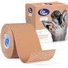 CureTape Nastro kinesiologico classico, impermeabile, nastro medico, per lesioni, la migliore adesione, aumenta la mobilità e le prestazioni, riduce il dolore articolare, nastro sportivo, 5 cm (beige)