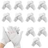 Xynovate 12 Paia di Guanti in Cotone Bianco, Guanti in Tessuto Morbido per Maschere per Le Mani per Mani Secche Idratanti Cosmetici Eczema, Mani Spa,S