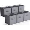 Sorbus Foldable Storage Cube Basket Bin (6 Pack) Grey