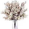 Exoment 10 fiori artificiali in seta finta, per casa, matrimonio, decorazione per feste, colore: bianco