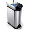 simplehuman CW2017 cestino per raccolta differenziata a farfalla, pattumiera da cucina, acciaio inox spazzolato, 40 L (20/20)