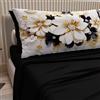PETTI Artigiani Italiani - Lenzuola in Cotone con Federe in Stampa Digitale, Matrimoniale Maxi, Completo Lenzuolo Sopra e Sotto con Angoli, Ceramic Nero, 100% Made in Italy