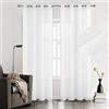 July Joy Tende trasparenti in voile bianco semi lino, per camera da letto, soggiorno, filtraggio della luce, tende in voile tinta unita, set di 2 pannelli, 132 x 213 cm
