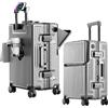 NONE Valigie Bagagli Bagagli da cabina con apertura frontale con portabicchieri USB Trolley da donna Valigia da viaggio con ruota freno maschile