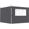 Outsunny Pannelli laterali Outsunny Arbor 3x3 m, pannelli per tetto con finestre, 2 tessuti Oxford 210D grigio scuro