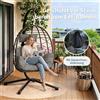 HiMISS Sedia a dondolo sospesa con supporto, cuscino impermeabile e poggiatesta, amaca lounge con copertura antipioggia per interni, esterni, giardino, patio, balcone