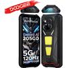 DOOGEE V Max Play Projector Rugged Phone, telefono robusto con batteria da 20500mAh, 1200LM, doppia luce da campeggio, 36GB di RAM (16+20), 512GB di ROM, NFC.