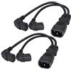 AAOTOKK(2Pezzi)Cavo Convertitore di Alimentazione CA shunt dual C13 Y C14 a 90 Gradi,18AWG IEC320 maschio 3Poli a 2xSpina Femmina 3Poli, per TV LED Angolo Retto C13 a C14(0,3m/1Piede)(90 Gradi 2xC13)