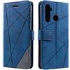 SONWO Cover per Realme 5 PRO/Realme Q, Flip Caso in PU Pelle Case Cover Portafoglio Custodia per Realme 5 PRO/Realme Q, [Kickstand] [Slot per Schede], Blu