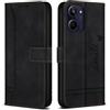Bravoday Cover per Realme 10 4G / Realme 10 4G, Flip Custodia in Pelle PU con Slot per Schede, Portafoglio Custodia per Realme 10 4G / Realme 10 4G, Nero