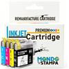 Mondo Stampa Set 4 Cartucce XL Compatibili con Brother LC985 LC980 LC1100, Resa 750 Pagine, per DCP-J315W, MFC-J415W, DCP-J125, MFC-250C e serie DCP/MFC