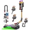 Ivormentico Aspirapolvere senza fili 68KPa/600W/70min, scopa elettrica senza fili con manico pieghevole, design autoportante, contenitore della polvere da 1,8 L, spazzola anti-groviglio per Pavimenti e Tappeti