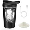 AOOWU Shaker per Proteine Elettrico, 500 ML Bottiglia per Shaker, Frullatore Elettrico per Frullati Proteici Ricaricabile USB C, Vortex Portatile Mixer Cup per Proteine Polvere, in Tritan, Senza BPA