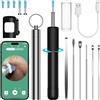 Wolmds Otoscopio Endoscopio Auricolare Wolmds Ear Wax Removal Camera HD, Pulitore Orecchie con 6 Luci LED, Pulizia Orecchie WIFI Caméra Compatibile iOS/Android, Otoscopio per Oreilles, Nasaux, Nero