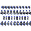 HAXIHA 40 Pezzi Connettore Pneumatico 3/8 OD 10mm Kit Raccordi a Pressione per Aria Compressa - 10 Gomiti/10 Rettilinei/10 Divisori/10 Tee Blu