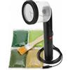 QWORK® Mini Applicatore Elettrostatico per Erba, con 4 Colori di Erba da Modellismo e Pennello, per Diorami, Plastici e Paesaggi Modello Fai da Te