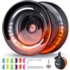 MAGICYOYO Crystal Yoyo K2, JoJo Professionale per Bambini e Principianti, Trick JoJo con Inattivo e Cuscinetto a sfera, Magic Jo Jo per Responsive e Unresponsive, con 12 Cordini, Valigia Accessori