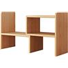 KMQRDZi Libreria a più piani, scaffale, organizer da scrivania, piccolo organizer da scrivania, libreria, in legno, adatta per tavolo da lavoro, tavolo da ufficio, cucina, dormitorio (colore legno,