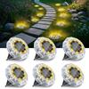 FIFlying 6 Pezzi Luci Solari da Giardino, 8 LED Faretti Sepolta Solari a Led da Esterno IP65 Impermeabile, Luci Solare Decorazione Lampade Solare da Terra per Cortile Prato Vialetto Paesaggio,Bianco Caldo