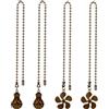 Fukaisu 4pz Prolunghe Catena Trazione per Ventilatore Soffitto, 35,3cm Estensione Catena Trazione Durevole con Lampadina e Ventilatore Pendenti Accessori Decorativi per Soggiorno (Bronzo Antico)