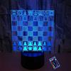 YTDZLTD Illusione Ottica 3D Scacchi Luce Notturna 16 Colori Mutevoli Telecomando USB Potere Toccare Cambiare Arredamento Lampada LED Lampada da Tavolo Bambini Brithday Natale Regalo