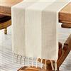 Wracra Runner da tavolo Macramè in lino e cotone, Runner da tavolo Caffè 230cm di lunghezza con nappe a mano, Runner da tavola in stile rustico per feste e uso quotidiano (Caffè Chiaro, 230cm)