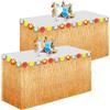 Morcheiong Confezione da 2 gonne da tavolo in erba Luau, 2,9 m x 75,9 cm, decorazione hawaiana per Tiki, giungla, feste tropicali (giallo)