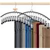 HONZUEN Appendini per Pantaloni con Clip, 2 Pezzi con 30 Clip Totali, Grucce Salvaspazio per Armadio, per Pantaloni, Gonne e Leggings, Nero